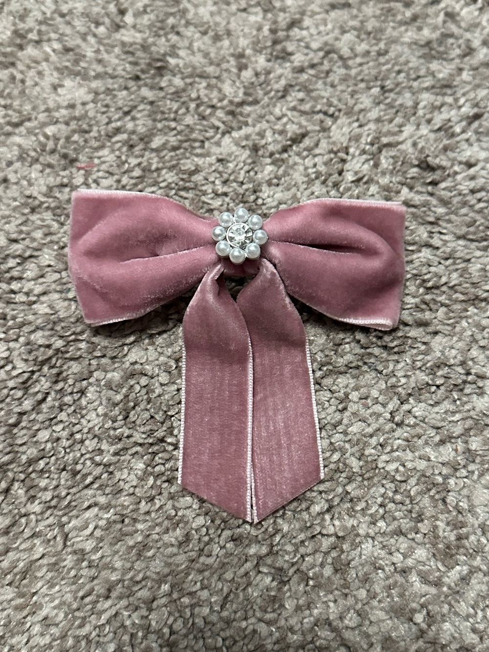 Emi Jay Mauve Mini Velvet Bow Barette